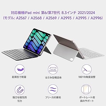 対応iPad mini 6/7(A17 Pro) キーボード付きケース、多角度調 Amazon.co.jp: HOU iPad mini 6/7 (A17 Pro) 対応キーボード