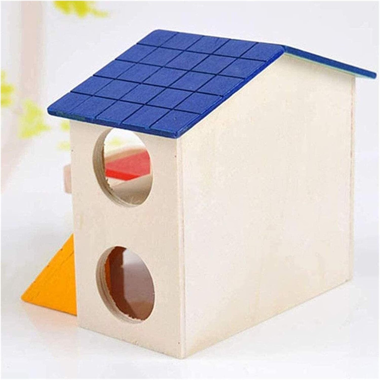 Small Animal Room Hamster Cage Reptile House Hamster Chalet Two-Layer Multifunctional Hamster Villa Wooden Building Furniture Pet Supplies Terrarium Hideouts Gift Small Animals Nest Toy
