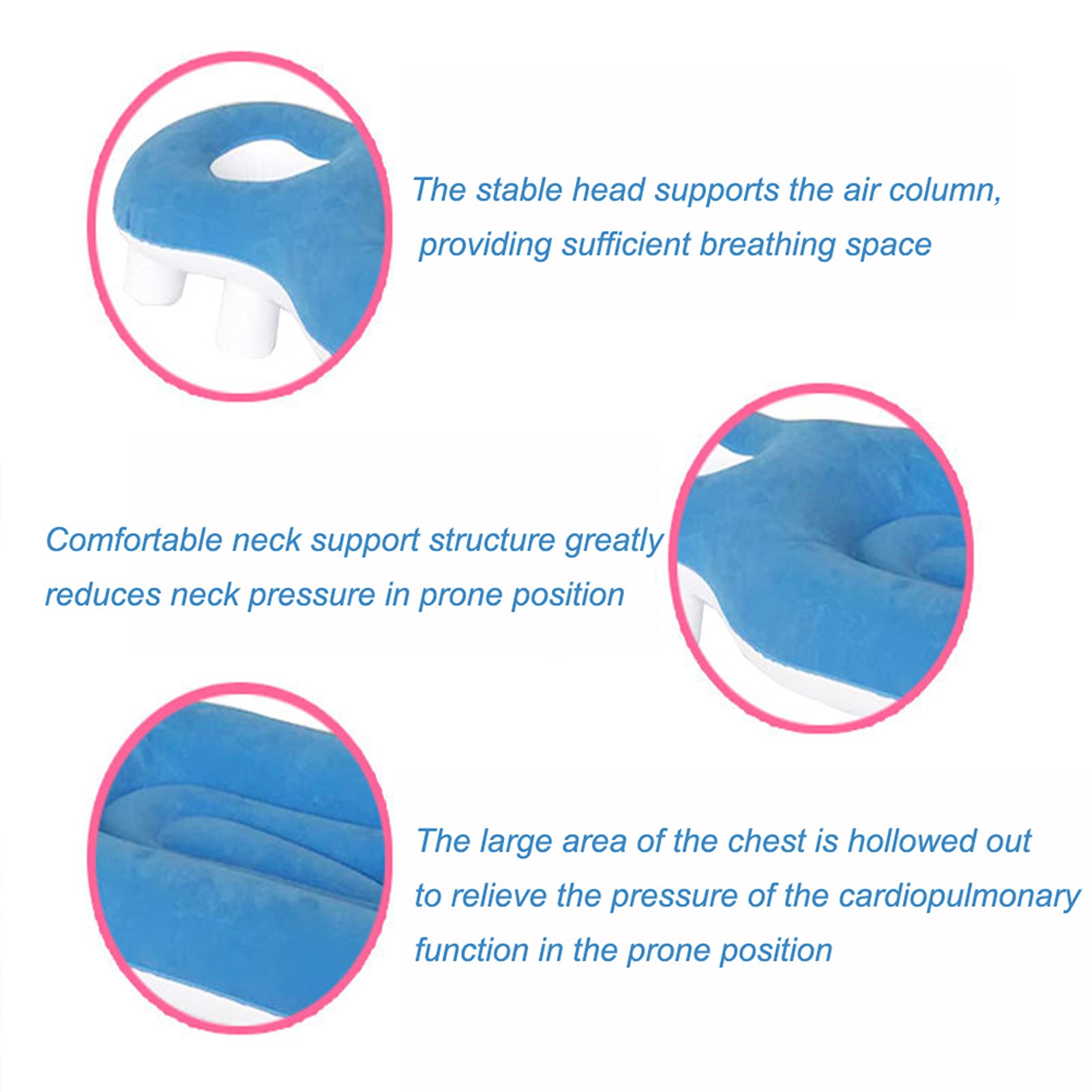 Almohada Boca Abajo después de la cirugía Ocular, Almohada Inflable de desprendimiento de Retina, Almohada propensa portátil Boca Abajo, vitrectomía, Equipo de recuperación de Agujeros maculares para