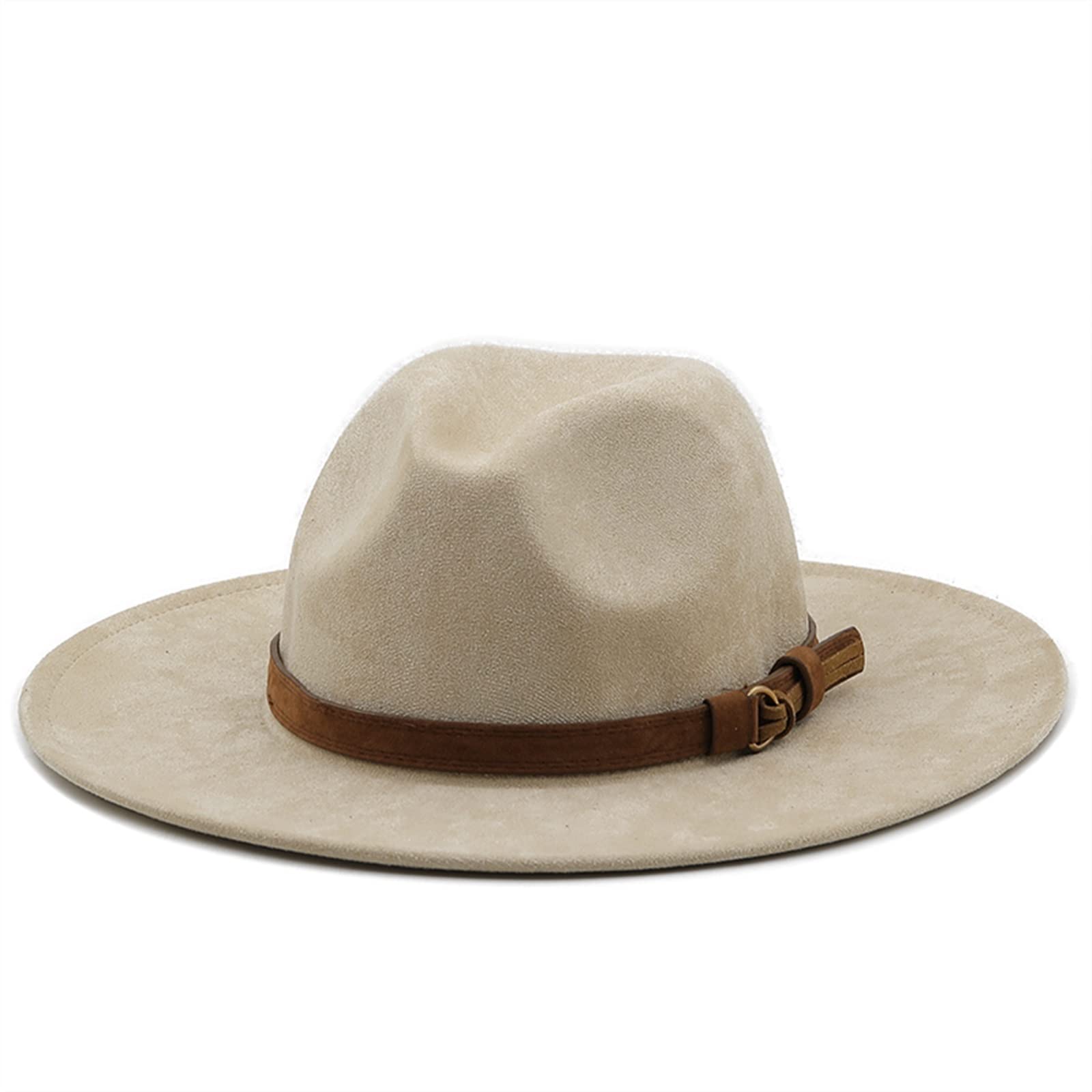 Chapeau de jazz soleil daim XTYPE beige femme homme large bord 56-58cm