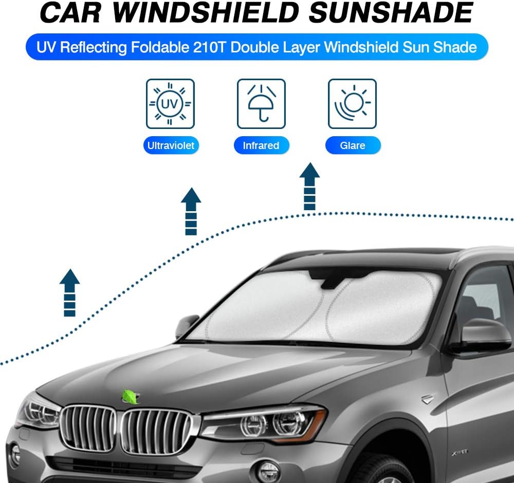 KUST Custom Fit Windshield Sun Shade for 2011 2012 2013 2014 2015 2016 2017 BMW X3 Accessories Sunshade Foldable Window Sun Visor Protector Blocks UV Rays Keep Your Car Cooler