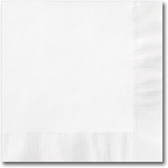 White Beverage Napkins / 100 Count 3 ply 4 3/4" Square