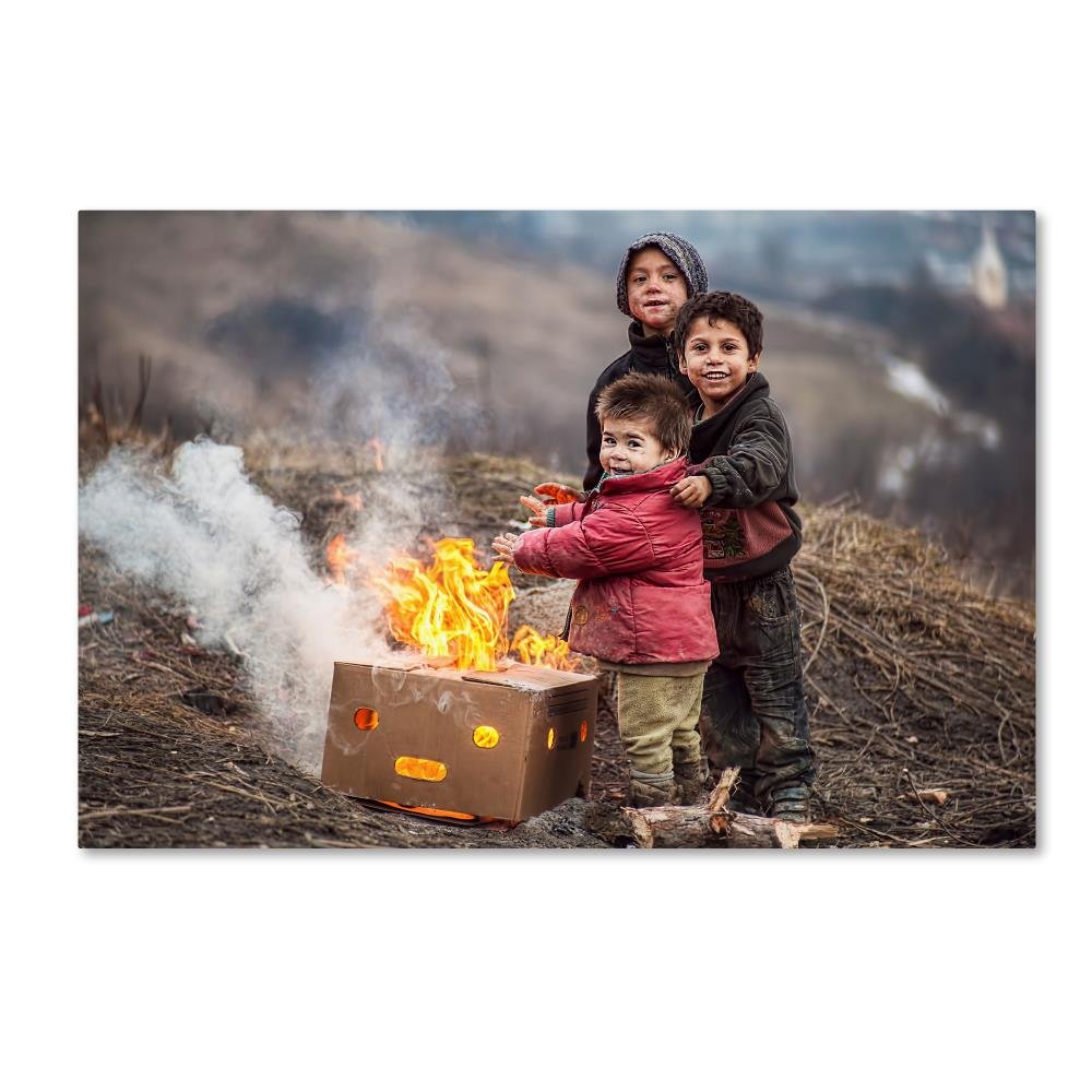 Hard Life But Smile On Their Faces by Hamos Gyozo, 22x32-Inch Canvas Wall Art