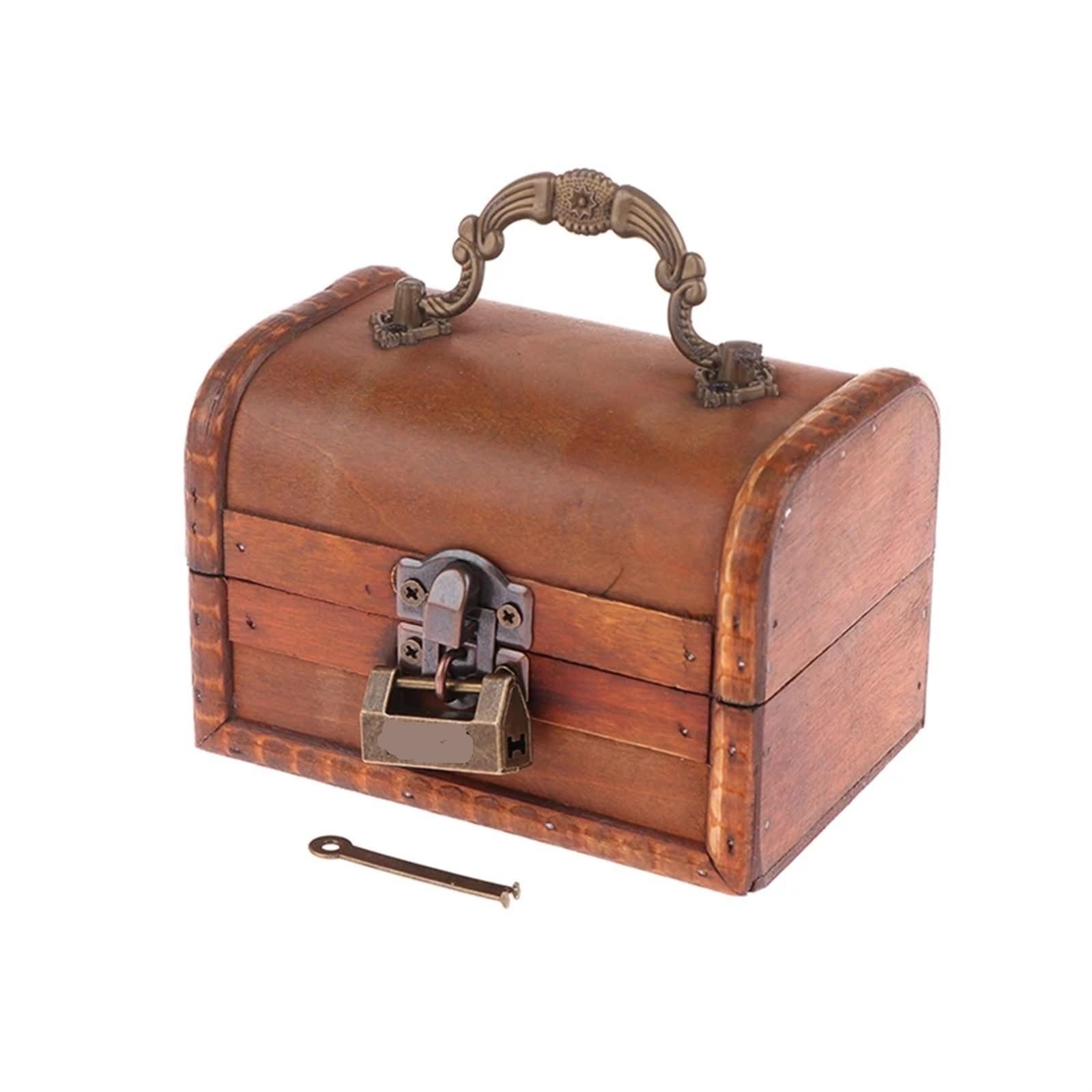 YShiuoL Wooden Storage Box Retro Storage Wooden Box Necklace Earrings Jewelry Password Lock Key Unlocking Green Brown(Color3)