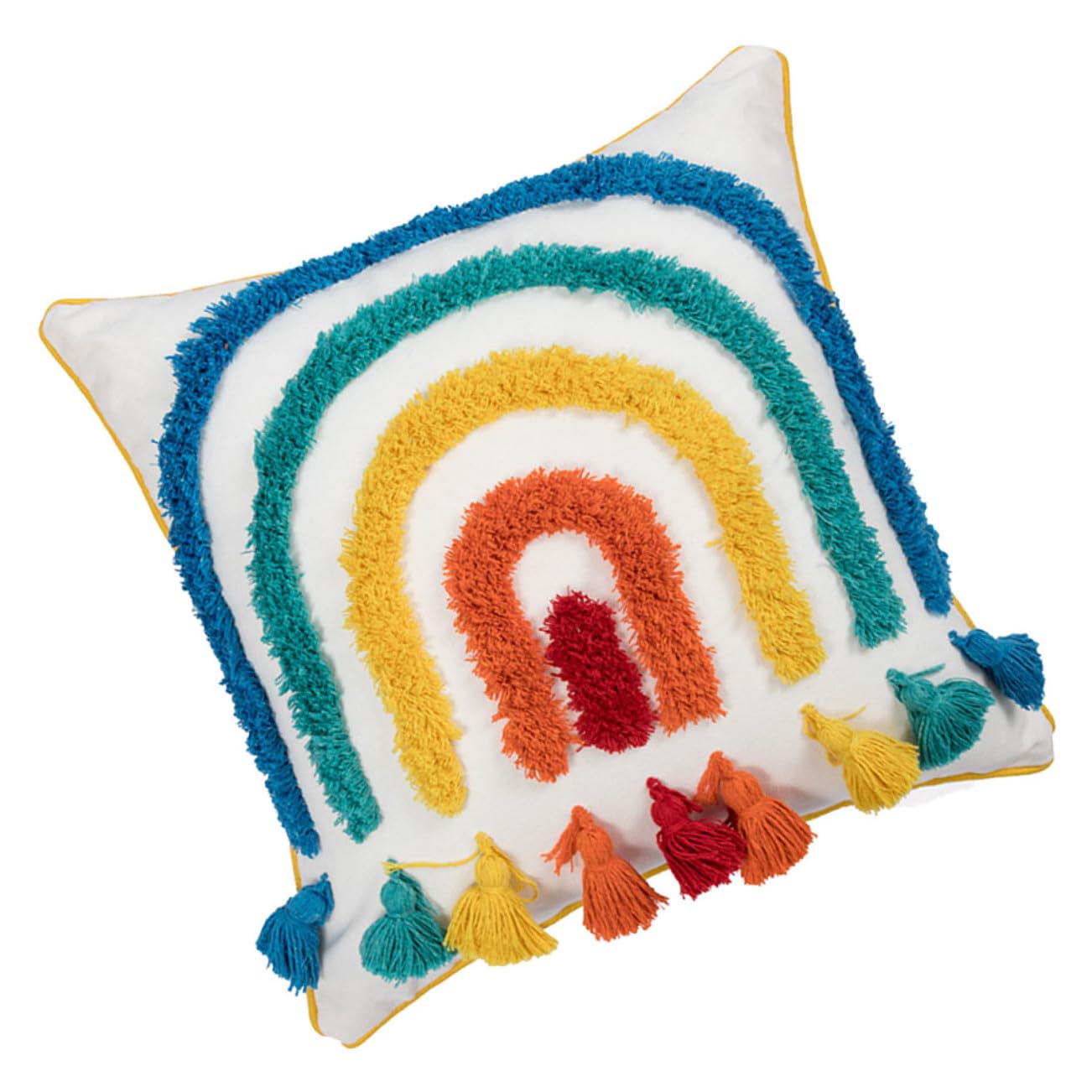 Taie d'oreiller à pompons arc-en-ciel Alipis housse coussin canapé lit