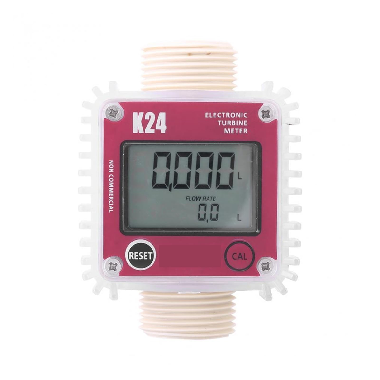 MKHJKIOII Digital K24 Flow Meter,Oil Fuel,Gauge For Chemicals Liquid Water(Red Vertical)