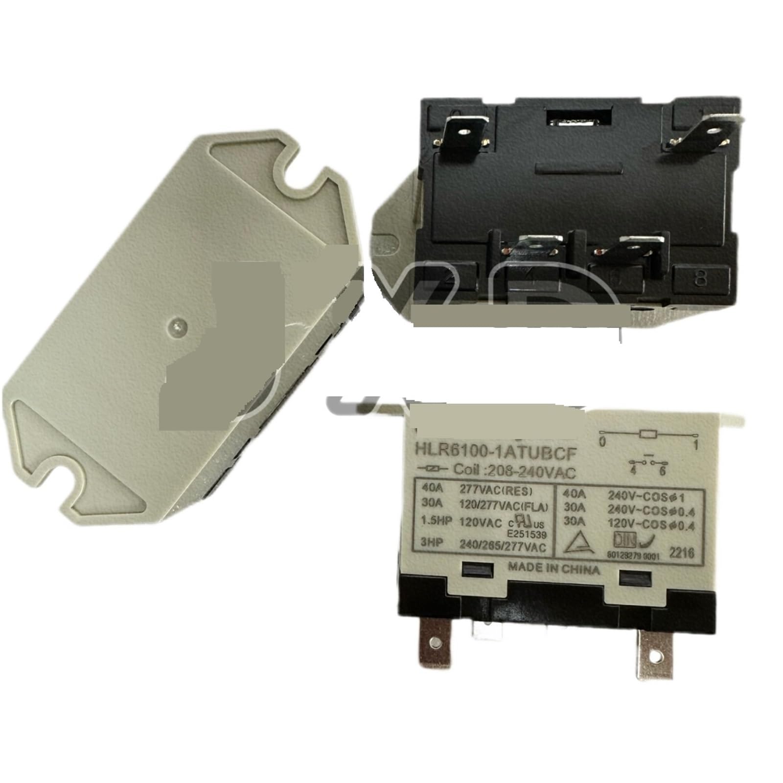 Relais HLR61001ATUBCF robuste à 4 broches 40A pour l'industrie thermique