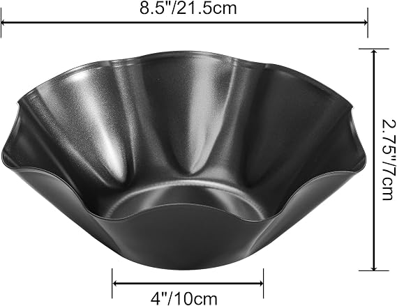 Tosnail 6 Pack Large Taco Shell Bowl, 8.5 Inch Tortilla Pan, Non-Stick Fluted Tart Mold, Salad Shell Bowl Maker for Home Baking, Salads
