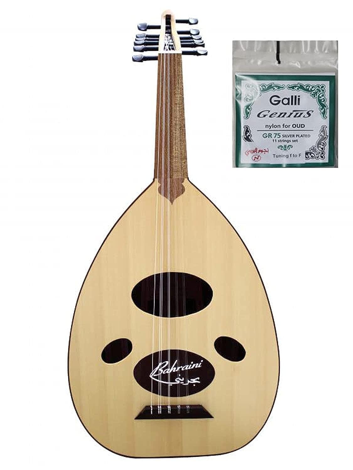 Beginner Oudh Bahraini Strings Instrument Model with Bag, One Size