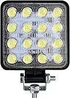 FAROL AUXILIAR LED MILHA 48W QUADRADO 11CM 12/24V 6000K