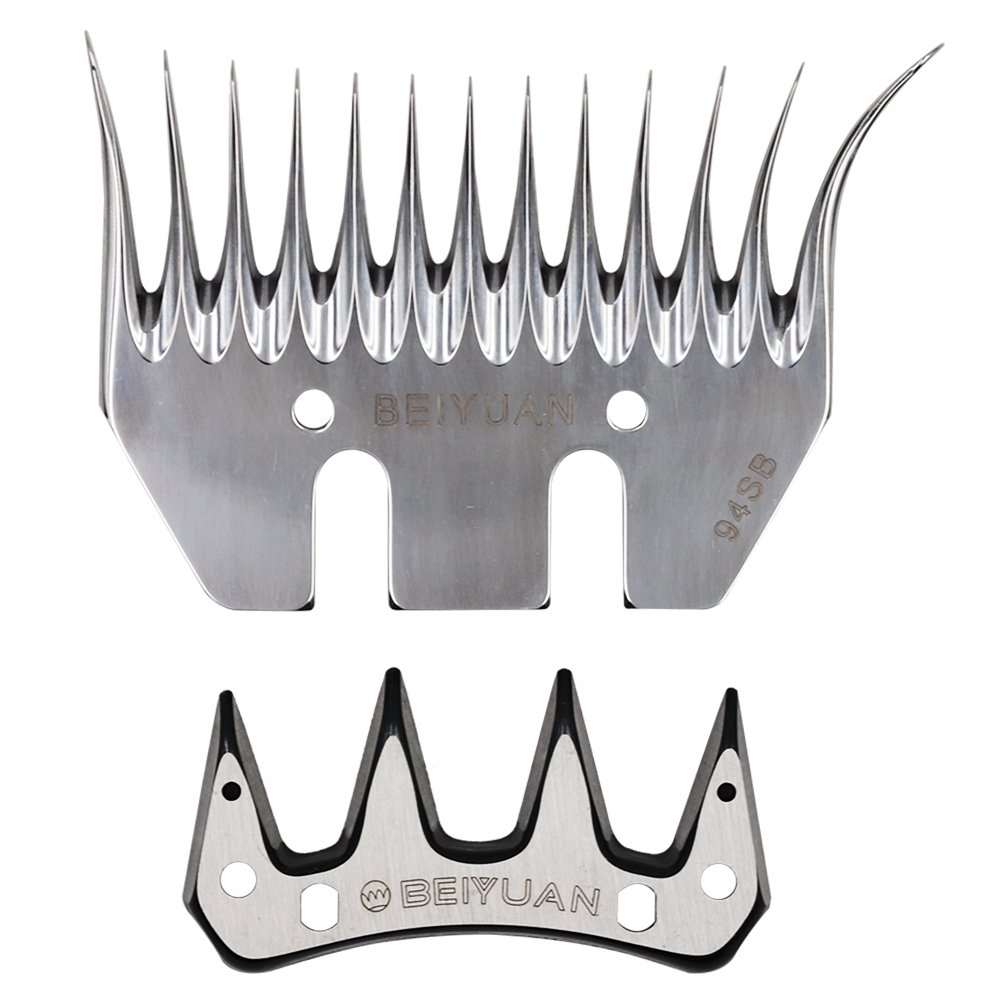 MasXirch 13 Curved Tooth Sheep Shear Clipper Replacement Blades for fit Oster, Lister, Heiniger Sheep Clippers, Detachable Animal Trimmer Shears for Grooming Goats Lambs Llamas Alpacas
