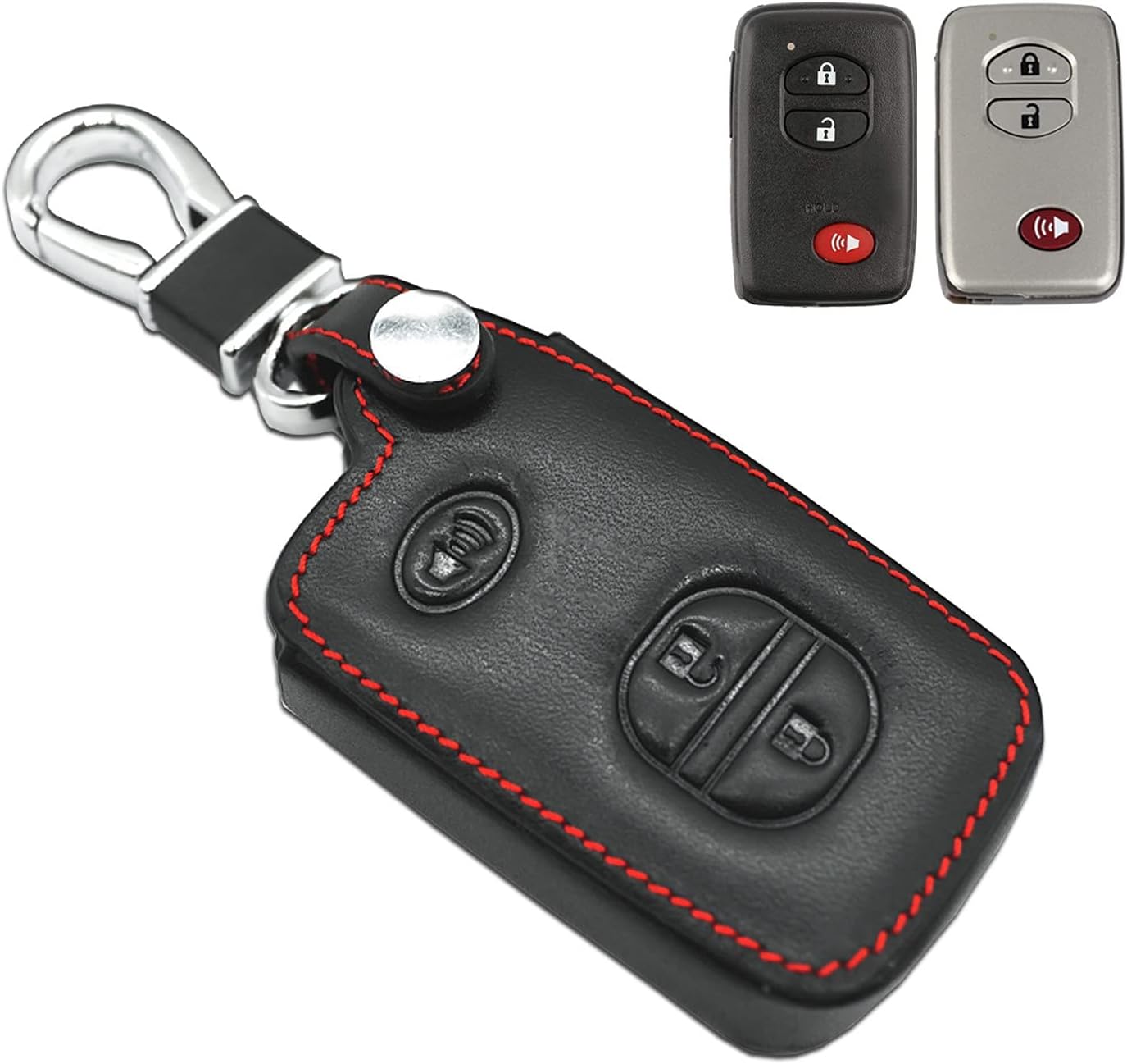 Compatible with fit for Toyota 4runner Venza Avalon Land Cruiser Camry Highlander Prius Prius C V RAV4 HYQ14AAB HYQ12ACX 3-buttons Leather Keyless Entry Remote Control Key Fob Cover Case Protector