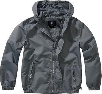 Brandit Kids Summer Windbreaker Front Zip Anthrazit size 7-8 tag size 122/128