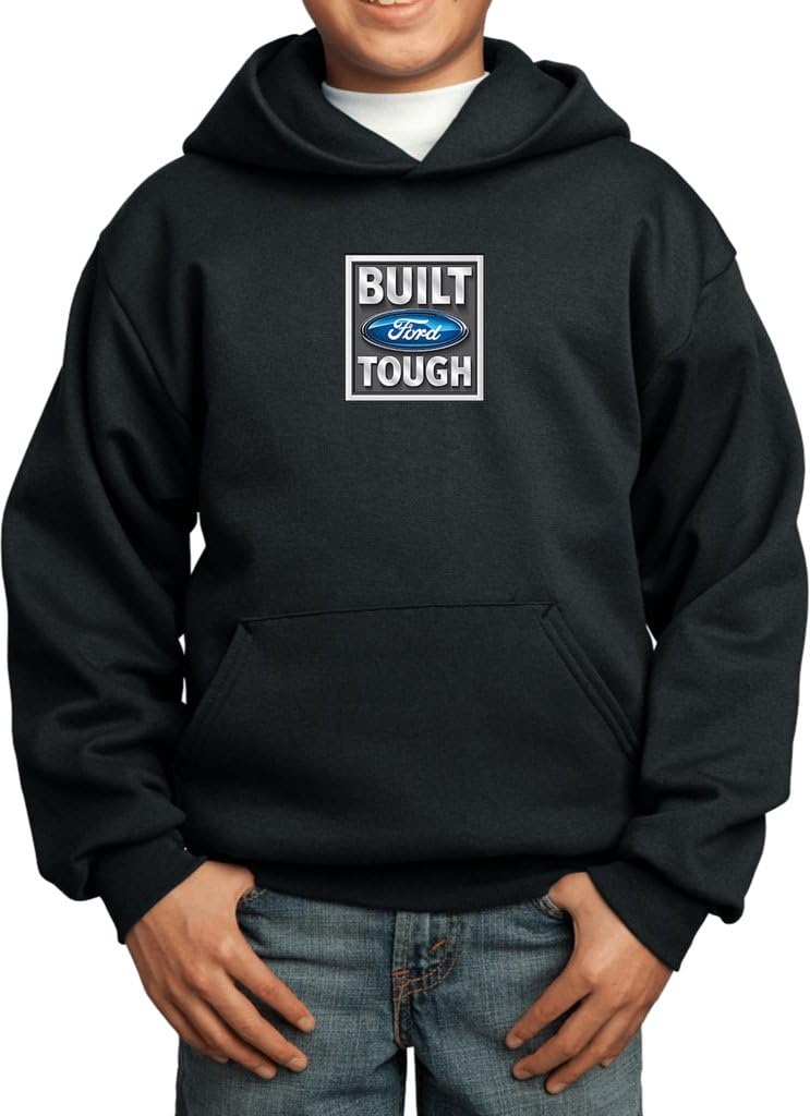 Buy Cool Shirts Kids Ford Hoodie Built Ford Tough (Small Print) Youth Hoody