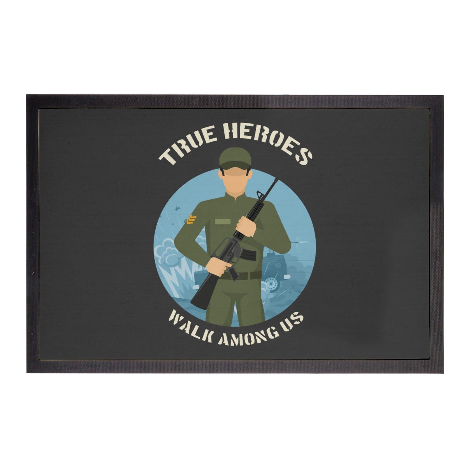 Paillasson noir True Heroes 75x50cm pour retenir la saleté du sol