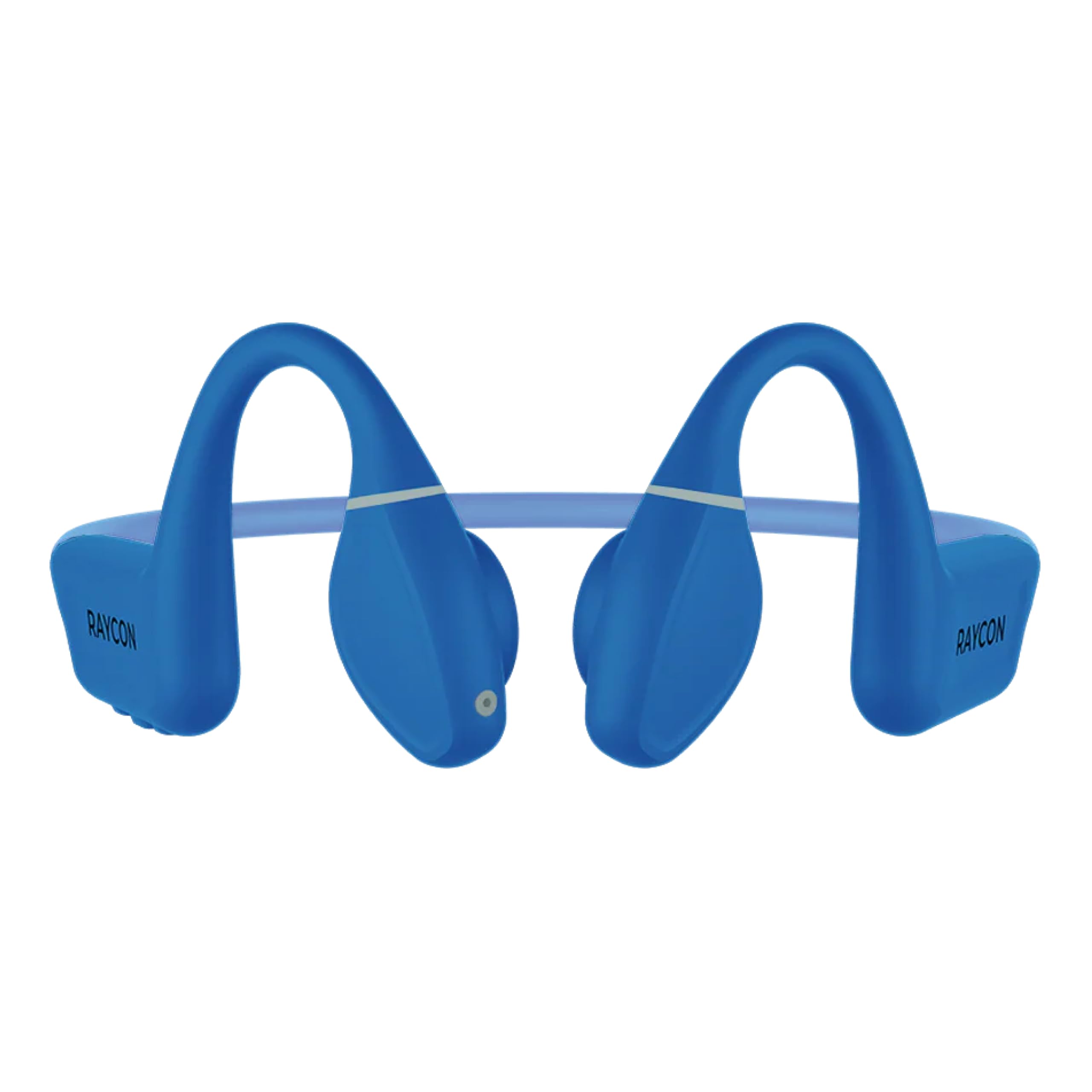 Raycon Cuffie Bluetooth a conduzione ossea, cuffie aperte da corsa, resistenti al sudore e all'acqua, con microfono, per sport e allenamento, 13 ore di riproduzione (blu)