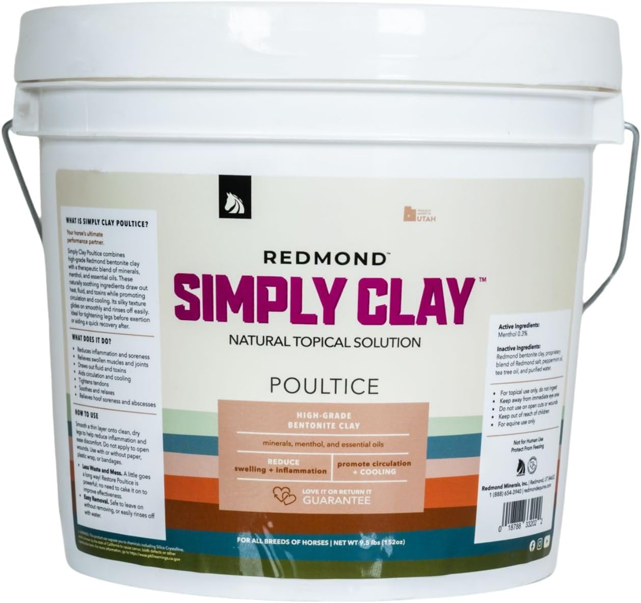 REDMOND Red Edge Equine Poultice, (Simply Clay) Natural Soothing Clay for All Horse Breeds,