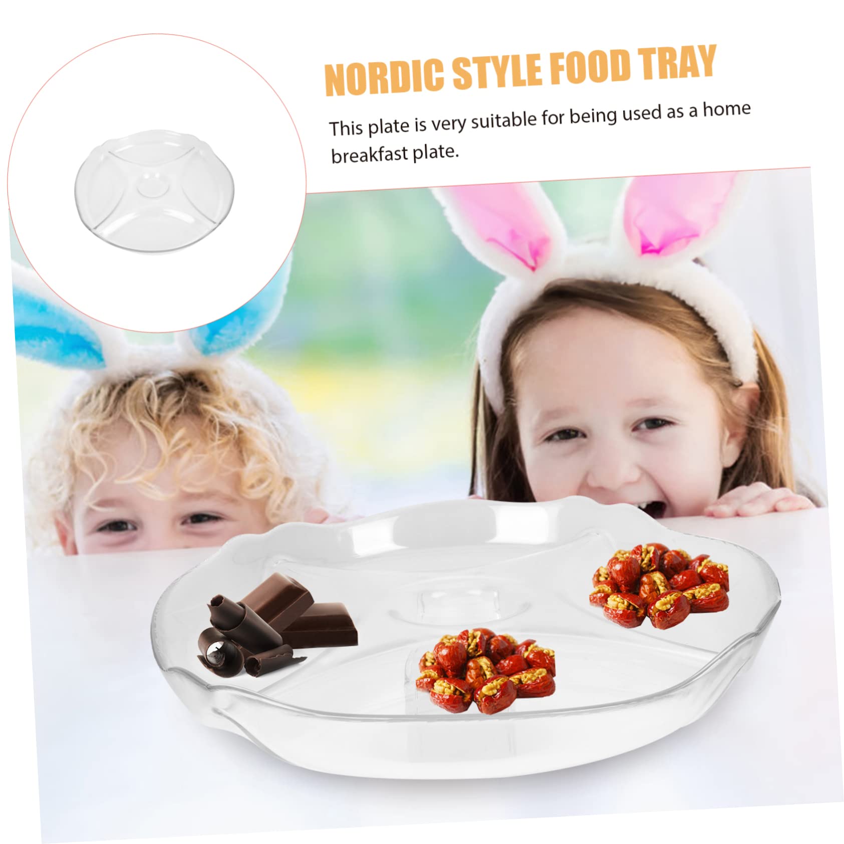 Ciieeo Assiette à Compartiments en Verre, Style Nordique, Séparée pour Collations et Bonbons, Empilable, Anti-transfert D’odeurs, Maison
