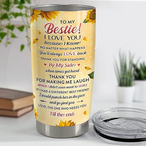 Miniatura 4 de SANDJEST Taza personalizada para mi mejor amiga 20oz 30oz Tazas con tapa, regalo para hermana, mejores amigas, mujer, niña, amistad, hermana del