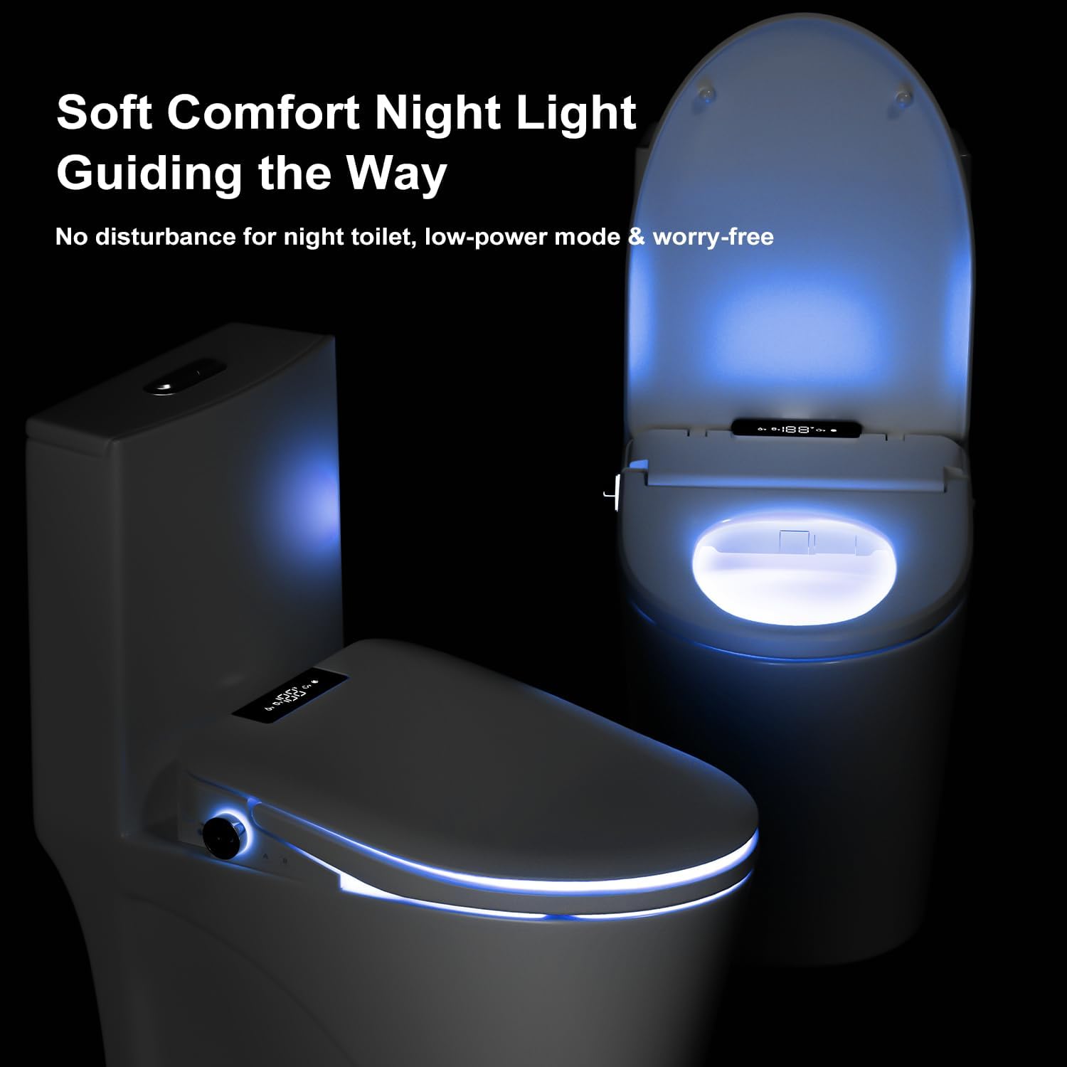 Bidet Toilet Seat with Remote Control, Electric Heated Toilet Seat with Instant Warm Water Wash,Multiple Cleaning Modes,Warm Air Dryer,Soft Closed Lid, Saved User Settings,Easy Installation Elongated