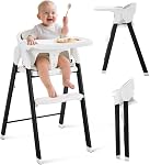 « Chaises hautes convertibles pour bébés & Les tout-petits. 5-in-1 Chaise haute réglable avec plateau amovible, facile à nettoyer, portable (brun noir)"