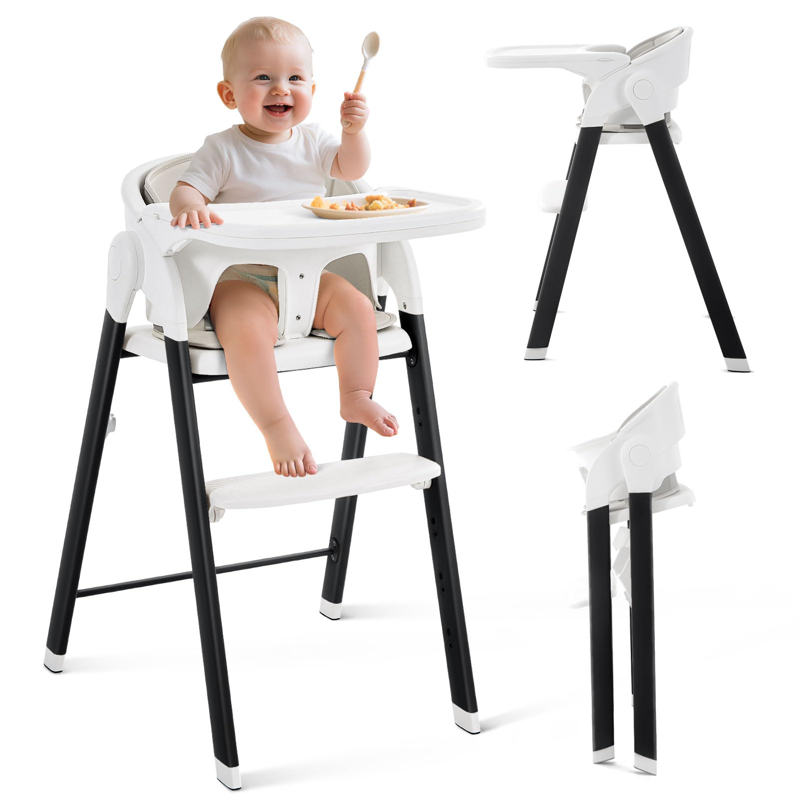 Image showing 360-degree protection and a 3-point safety belt on the high chair