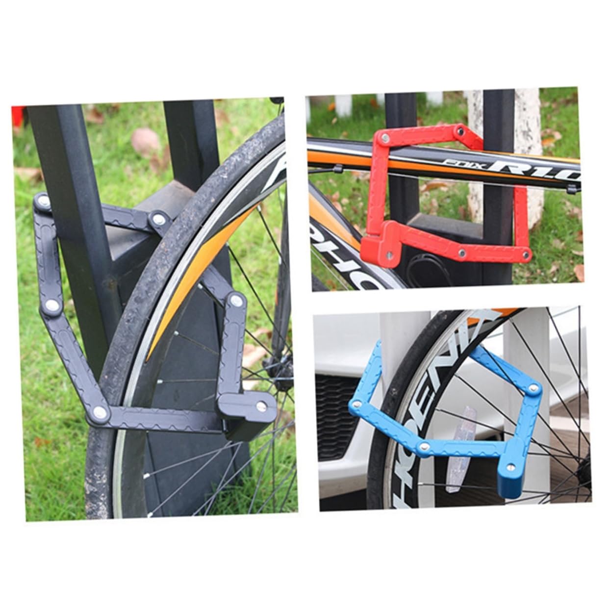 Candado Plegable de Acero para Bicicleta Cable, Seguridad Antirrobo