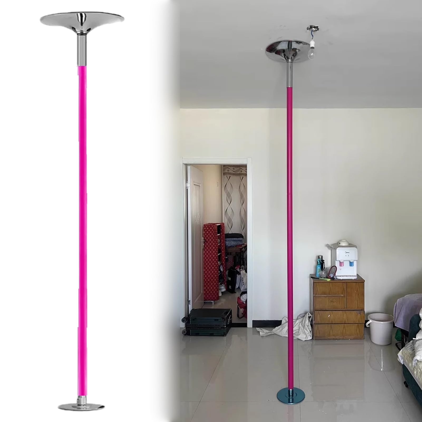 Barre de danse en silicone rose réglable pour éviter de glisser au sport