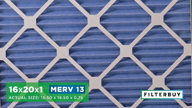 Filterbuy 16x20x1 Air Filter MERV 13 Optimal Smoke & Allergy