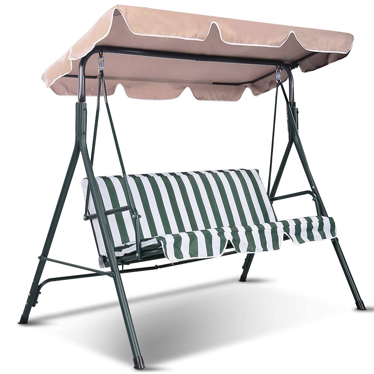 RELAX4LIFE Toit de Rechange pour Balancelle, Toit de Balançoire Toile Épaisse à 160G/M2 Imperméable et Anti-UV en Polyester (191x132CM, Beige)