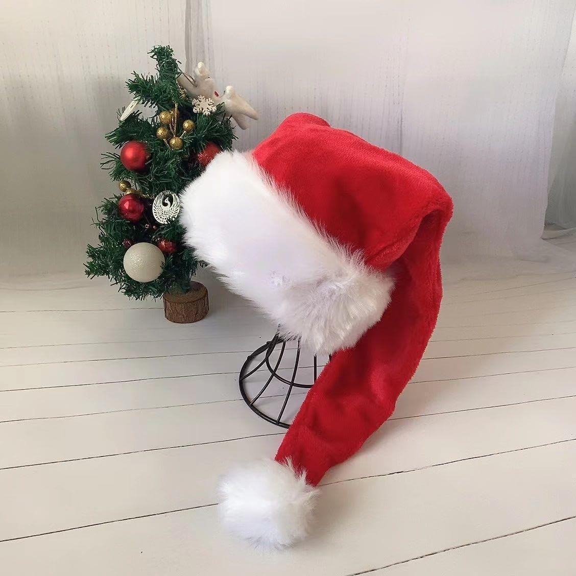YYCRAFT Long Santa Hat Deluxe Christmas Hat for Adults Unisex New Year Festive Party Christmas Supplies