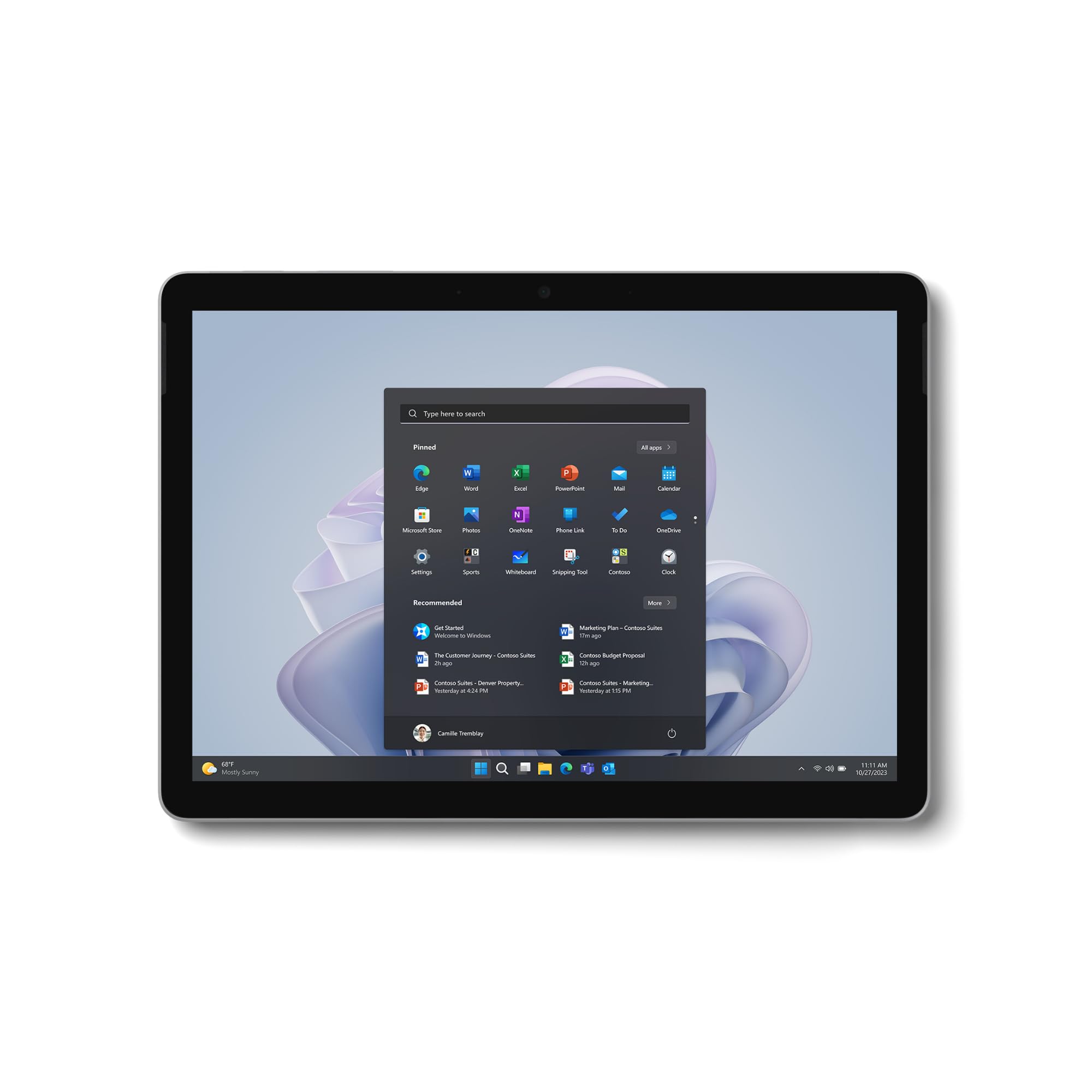 Microsoft Surface Go 4 Intel? N 64 GB 26,7 cm [10.5] 8 GB Wi-Fi 6 [802.11ax] Windows 11 Pro Platino (Microsoft Surface Go 4 for Business -)