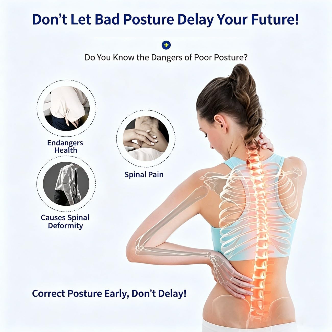 Corrector De Postura Dorsal Para Hombre Y Mujer, Faja De Soporte Ajustable