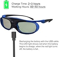 Vista 4 de Gafas 3D con obturador activo, gafas 3D activas, proyectores de TV 3D, juegos de películas 3D, gafas RF activas 3D para Sony Epson Toshiba Sharp RF