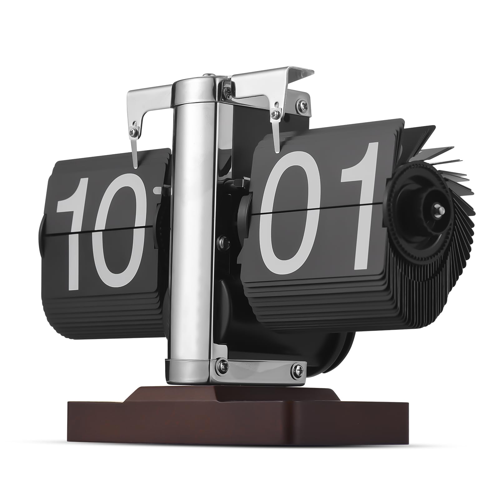 Retro-Flip-Uhr, Vintage-Tischuhr, Digitale Flip-Down-Uhr, Digitale Retro-Flip-Down-Uhr, kleine Uhr mit Holzsockel, Geschenkideen, Coole Dinge für Zuhause, Zimmer, Büro