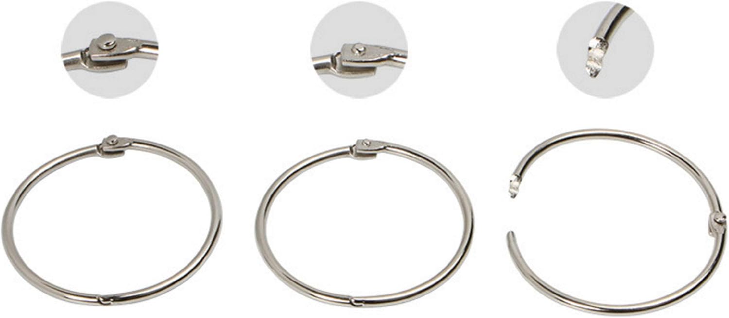 KTOJOY 1.5Inch (20 Pack) Loose Leaf Binder Rings, Nickel Plated Steel Binder Rings, Keychain Key Rings, Metal Book Rings, Silver, for School, Home, or Office : Office Products