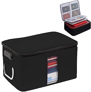 Handcuffs Document Organizer Bag with Lock | Travel Document File Storage Bag with Card Slots, Large Folder Layer &amp; Combin...