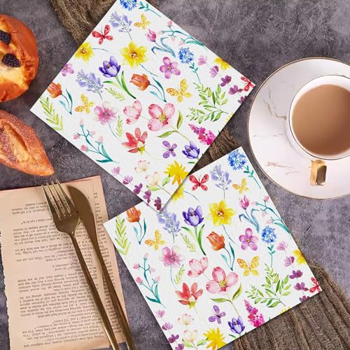 GROVBLE Tulip Flower Napkins, 40 Pieces, Coloured Paper Napkins, Weddings, Christenings, Communions - Image 3