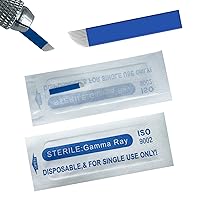 Vista 1 de S14 30 agujas de microblading para cejas con 0.008 in de diámetro, microcuchillas desechables para tatuar labios, hojas de maquillaje permanentes