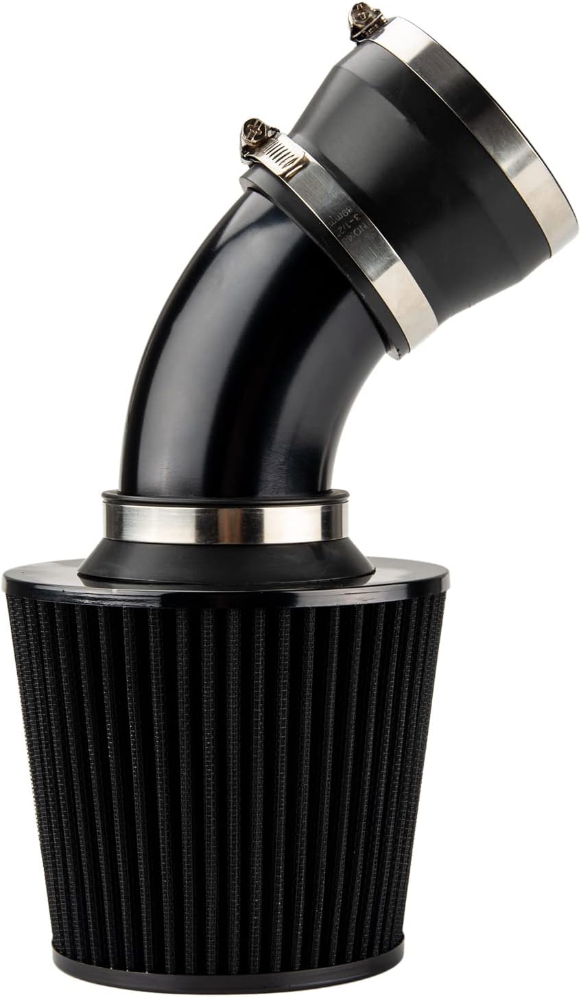 KAX 3 inch Cold Air Intake System Kit Replacement for BMW 325i 2001-2005, 330Ci 2001-2005, 325Ci 2001-2005, 325xi, 323i, 328i, 330x, 330i, 330i, 323Ci, 328Ci, 323is, 328is, High Performance, BLACK