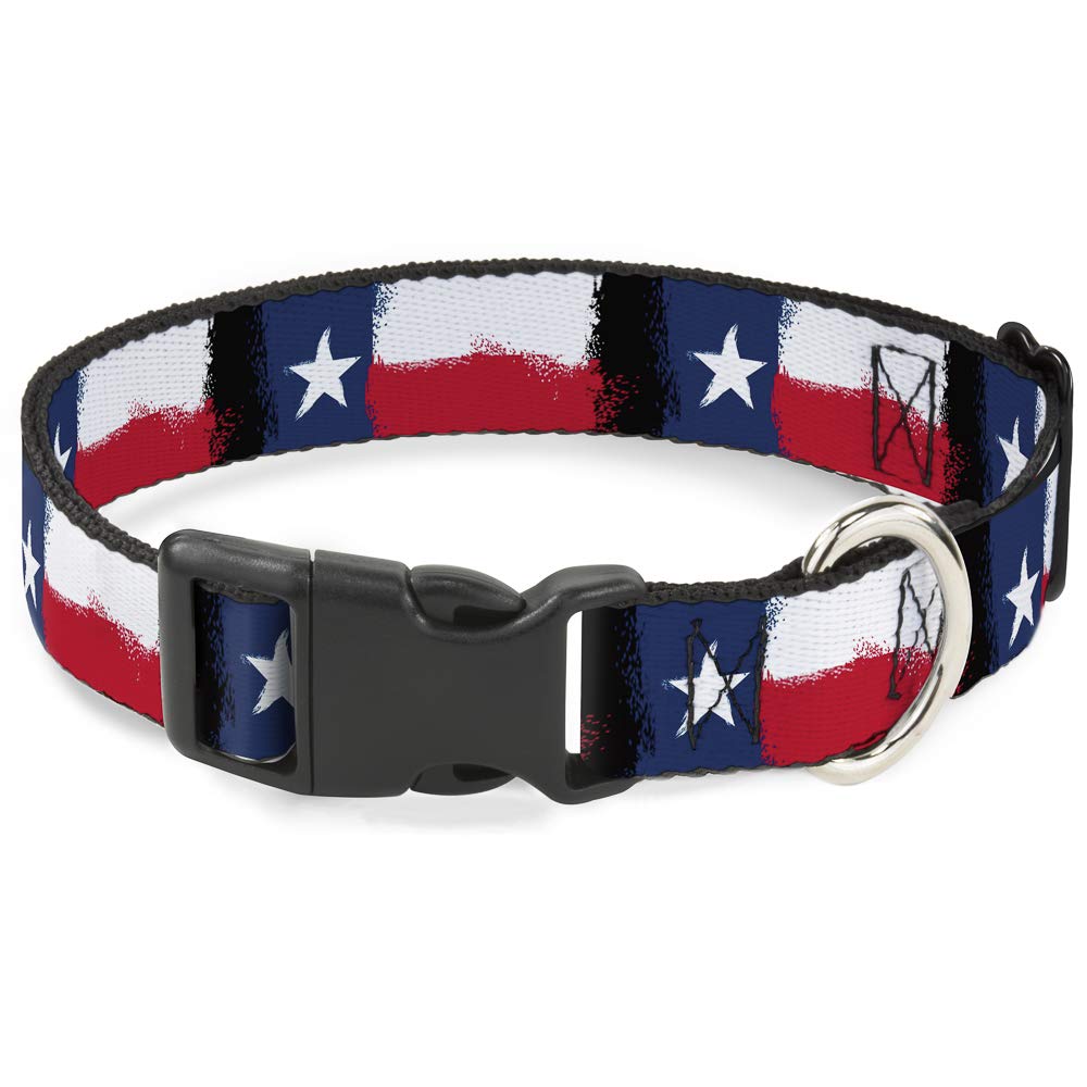 Collar de plástico Texas Bandera Pintura Buckle Down para perros talla pequeña