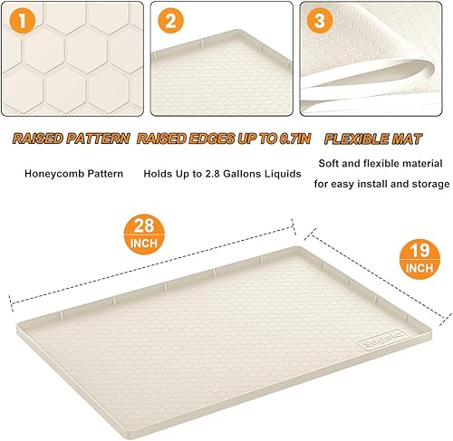 Miniatura 3 de Organizador de cocina y almacenamiento, tapete para debajo del fregadero, organizador para debajo del fregadero, forro de estante de baño, 28 x 19