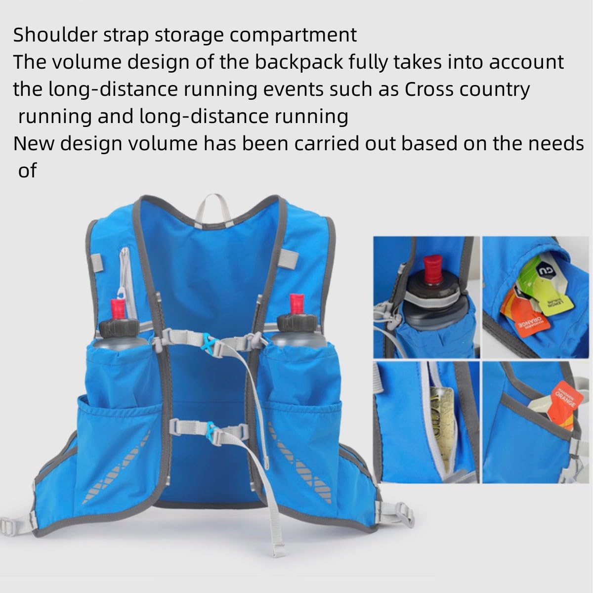 Marathon Off-road Running Bag, Borsa Ciclismo, Gilet Sportivo, Zaino, Borsa per Borraccia Zaino per Trail Running Leggero Idratazione Rimani Idratato e Confortevole sul Vostro