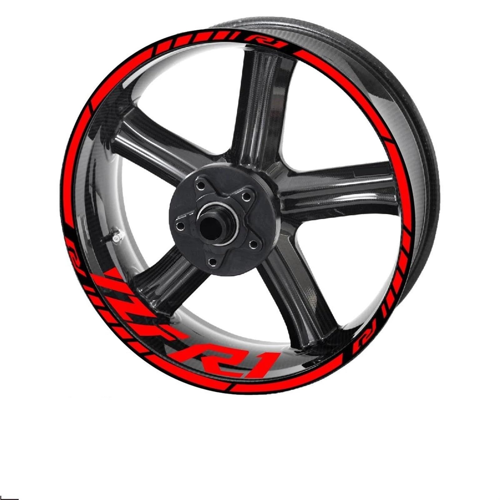 Motorcycle Racing Equipment Wheel Tire Rim Decoration Adhesive Reflective Decal Sticker for Yamaha YZF R1 Decorative(Color2)
