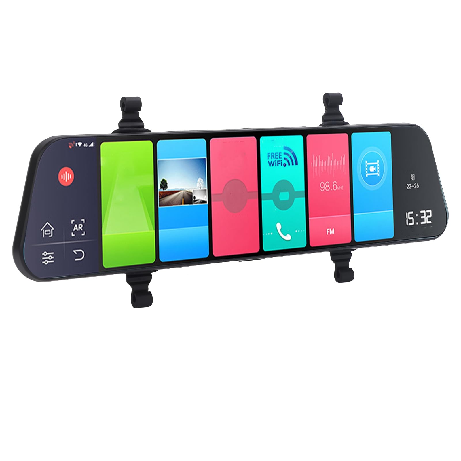 2024 Latest] 4K WiFi Spiegel Dashcam met Achteruitkijkcamera met 64G SD- kaart, Achteruitkijkcamera Apiegel Auto Camera met 12 IPS Touch Screen Dashcam Auto voor Achter 10M Kabel