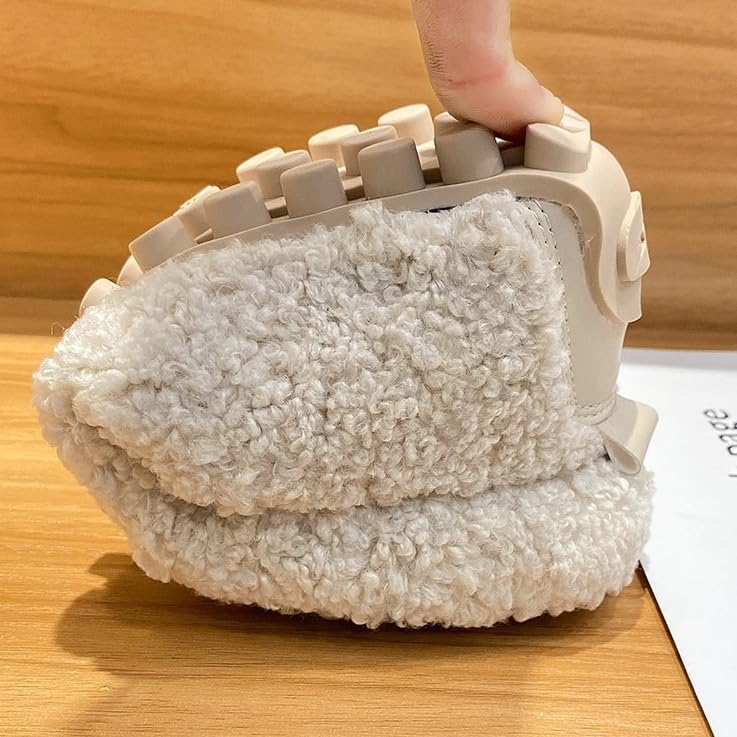 Women's Warm Faux Fur Slippers, Cozy Indoor/Outdoor Slip On Loafers, Plush Curled Edge House Slippers (White, 8.5)4