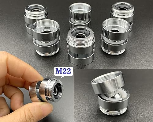 Miniatura 6 de Adaptador de grifo giratorio de 360 grados, hembra de 0.945 in a 0.866 in, rosca macho NPT de latón, adaptador de grifo de fregadero de cocina,