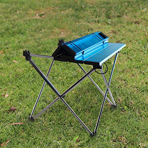 Tesouro Portable Camping Table 1 Pack,Folding Side Table Aluminum Top For Outdoor Cooking, Hiking, Travel, Picnic(Brown,Small) #TOP5