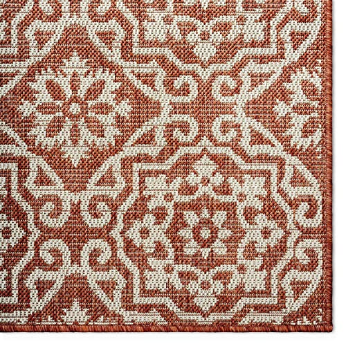Nicole Miller New York Patio Country Danica Transitional Geometric Indoor/Outdoor Area Rug, Terracotta/Ivory , 6'6"x9'2" by Nicole Miller New York - Image 7