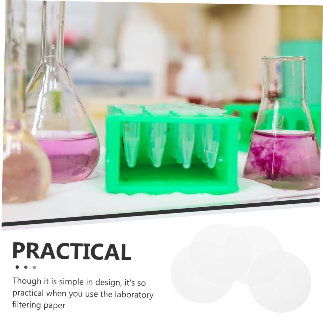100pcs Qualitative Filter Paper Circles for Lab Chemistry Analysis